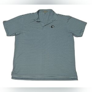 Peter Millar Polo Shirt Men's XXL  Striped Performance Golf